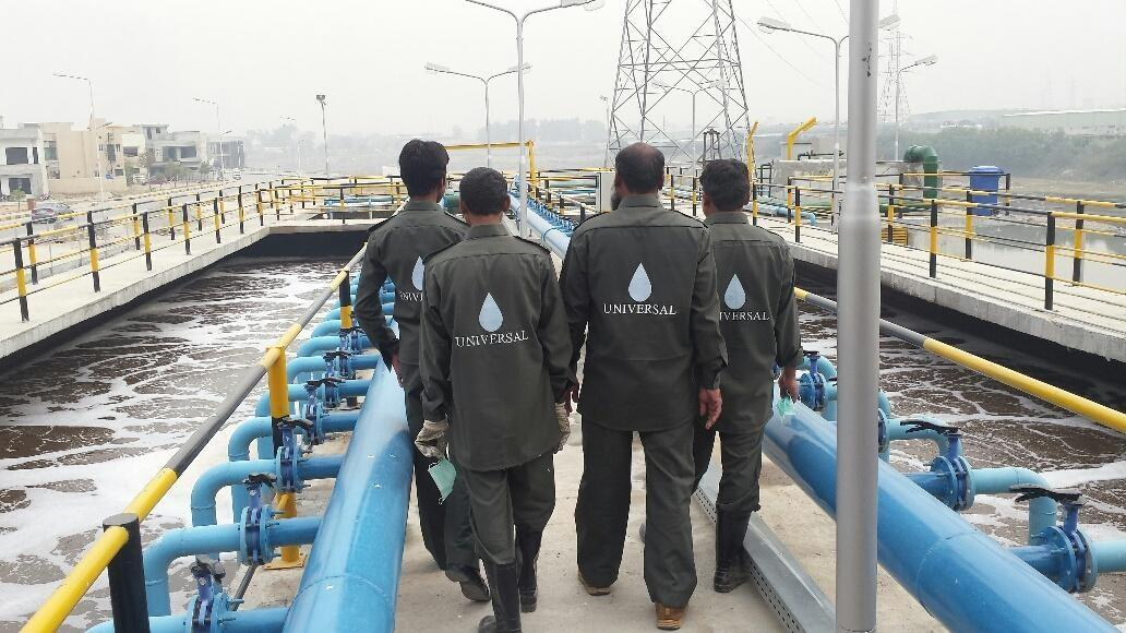 Universal Aqua Engineering team at a project site in Bahria Town, Rawalpindi